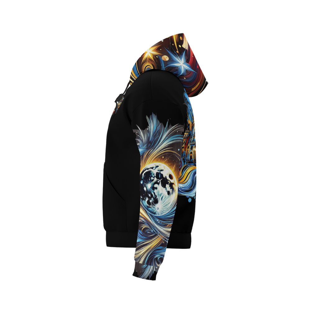 Barelona Nights By Angela Baptista Unisex Fleece-Lined Pocket Hoodie