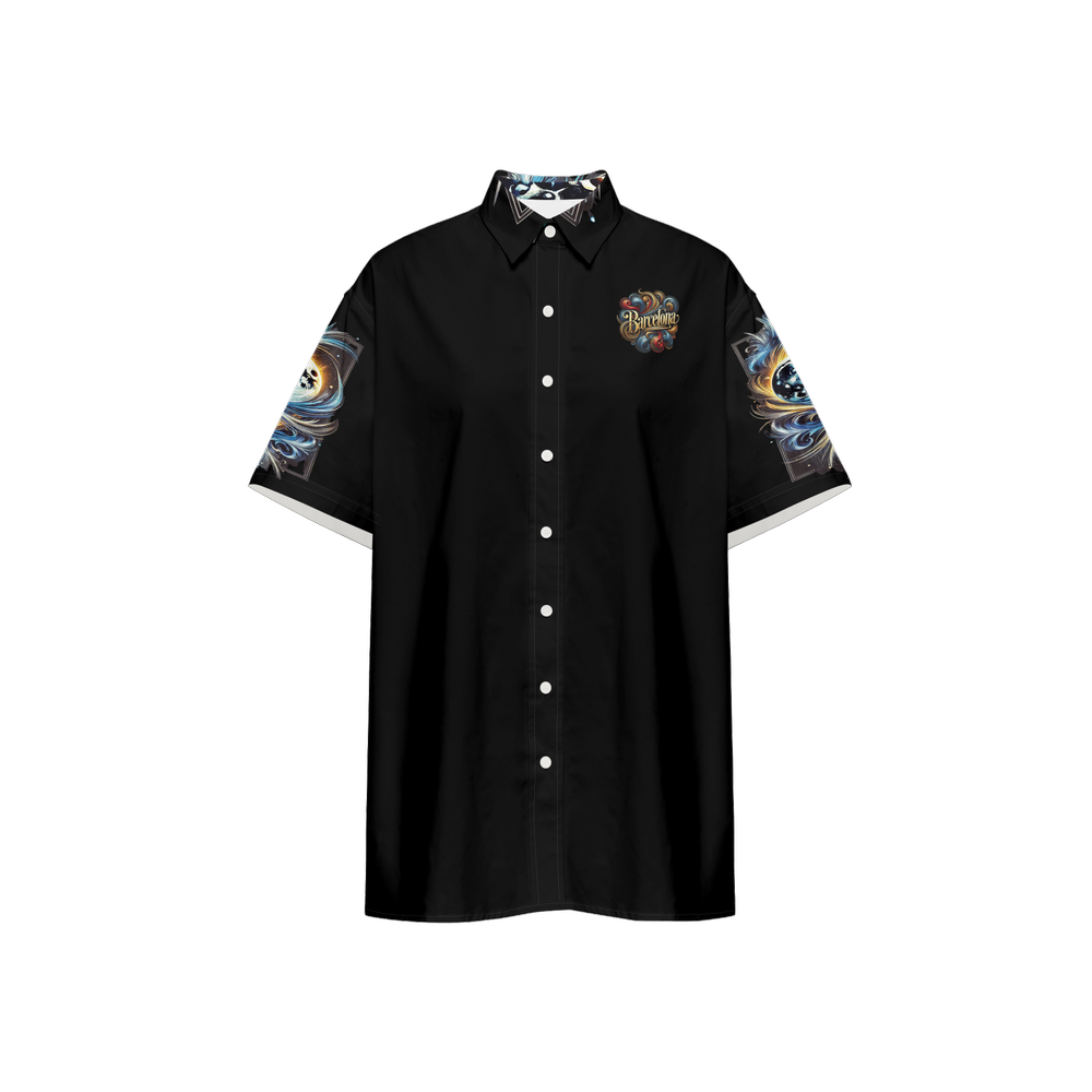 Barcelona Nights Unisex Classic Short-Sleeve Button-Up Shirt