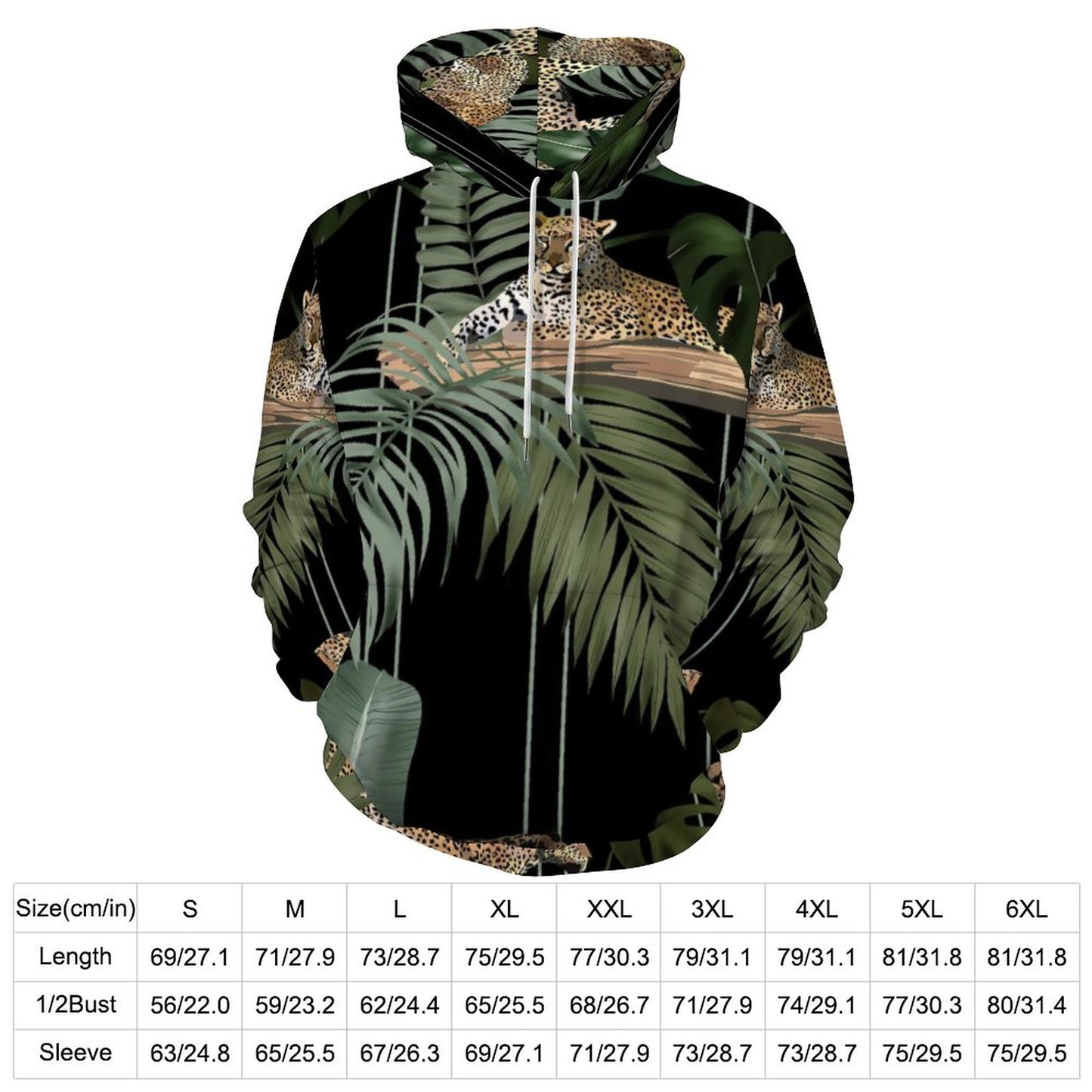 Leopard - 230gsm Men's Cool Hoodie with Double-layer Cap (All-Over Printing)