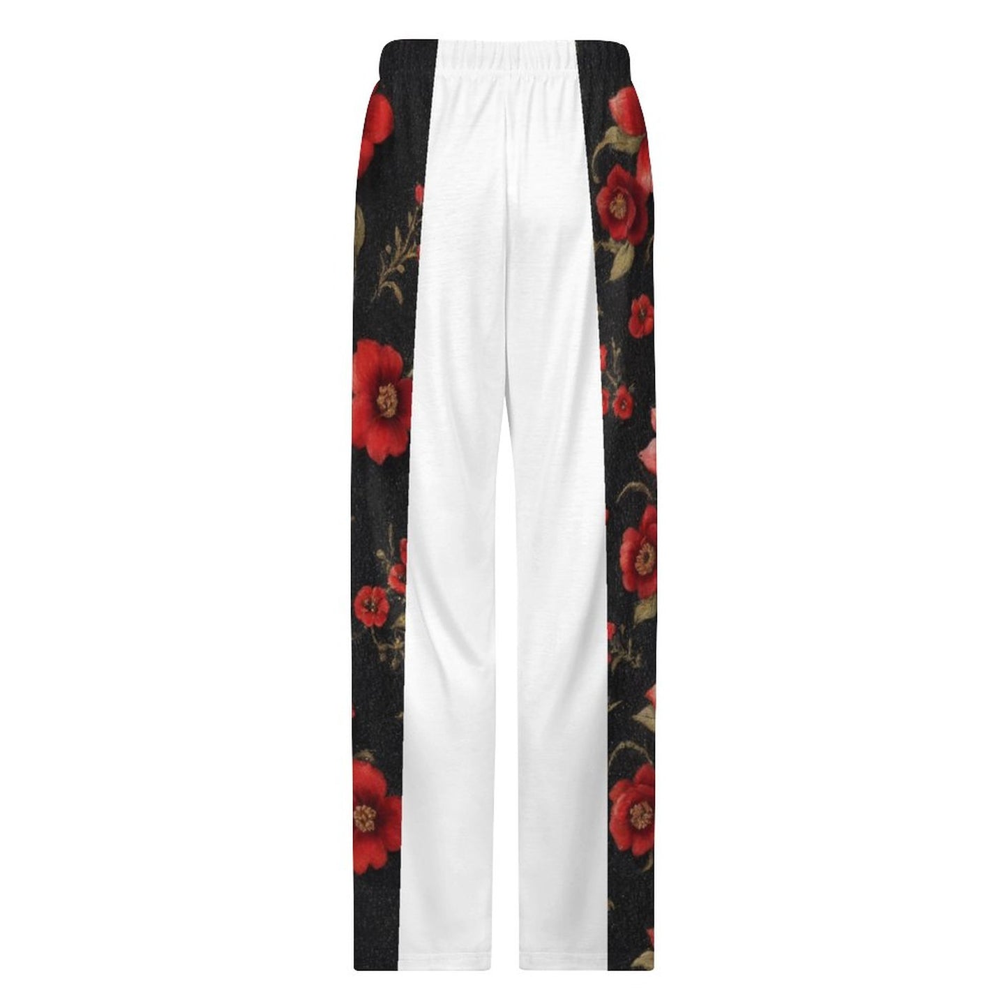 Spanish Floral Print - 170gsm Faux Cotton Drawstring Women Wide Leg Pajamas Pants LM072 (All-Over Printing)