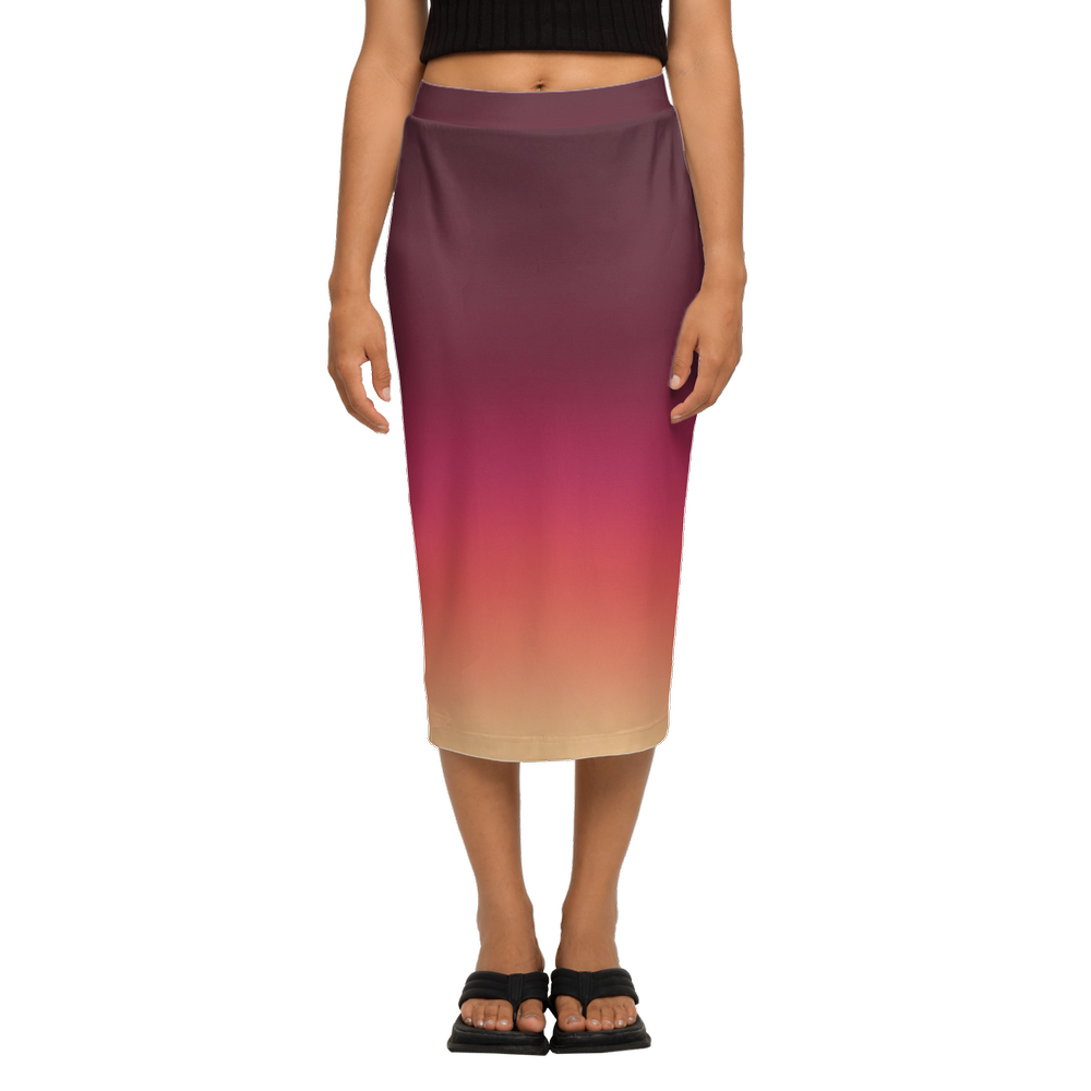 Sunset ~ Women's Back Split Pencil Skirt-Heavy Knit My Store