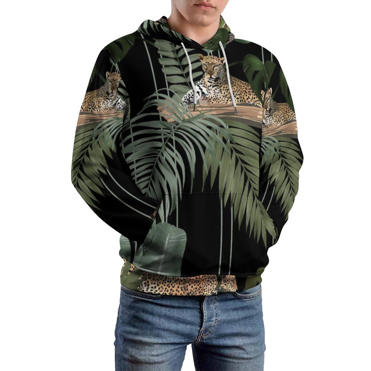 Leopard - 230gsm Men's Cool Hoodie with Double-layer Cap (All-Over Printing)