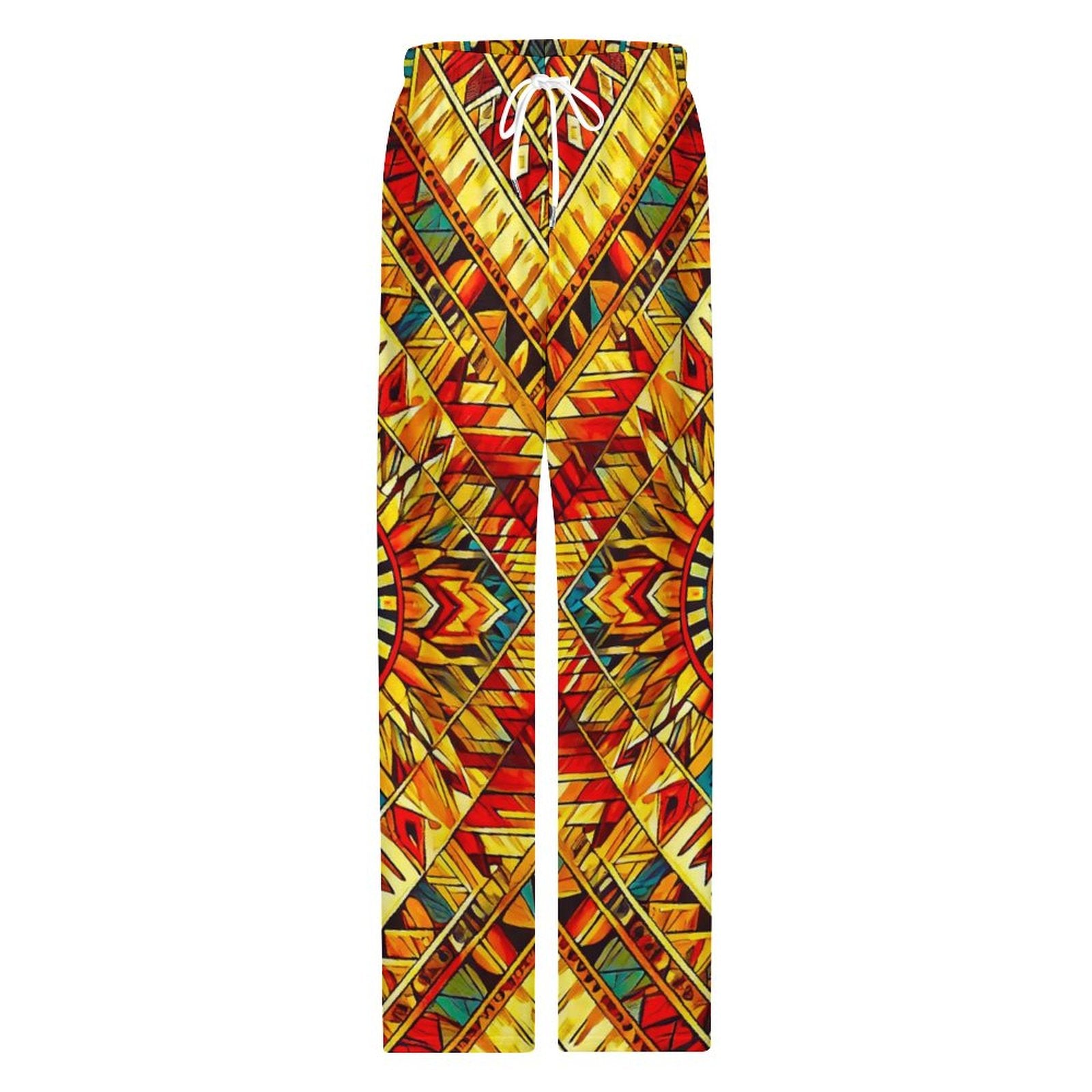 Sunrise Spirit by Lila Rivera ~ 170gsm Faux Cotton Drawstring Women Wide Leg Pajamas Pants LM072 (All-Over Printing) SALE-Personal Design