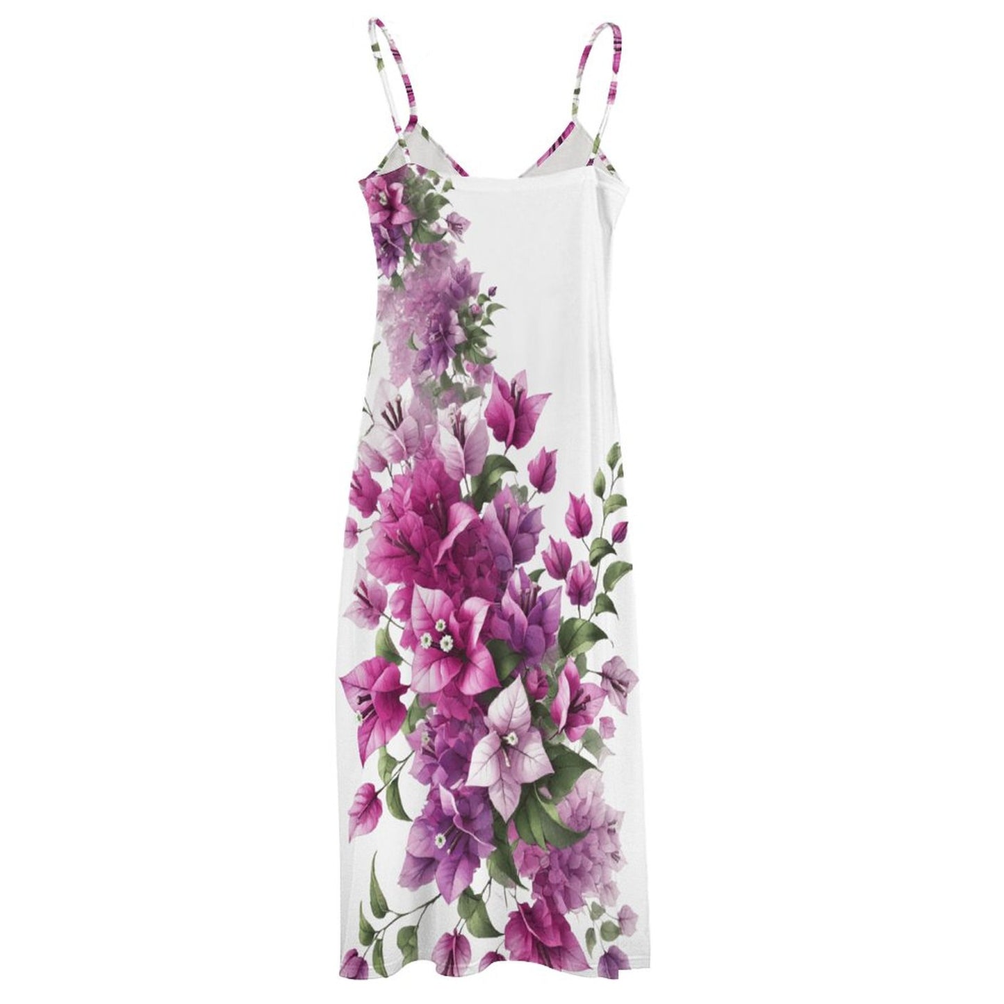 Bougainvillea - Ankle-length Slip Dress BDQ (All-Over Printing)