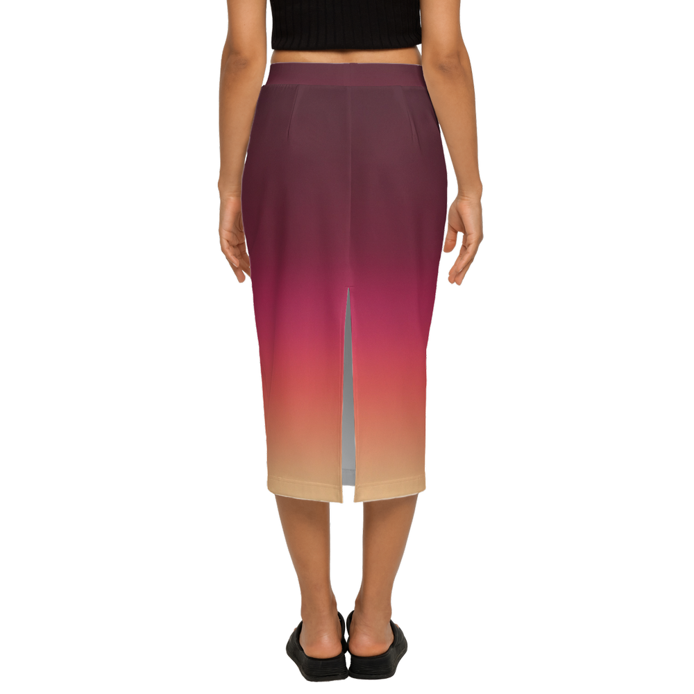 Sunset ~ Women's Back Split Pencil Skirt-Heavy Knit My Store