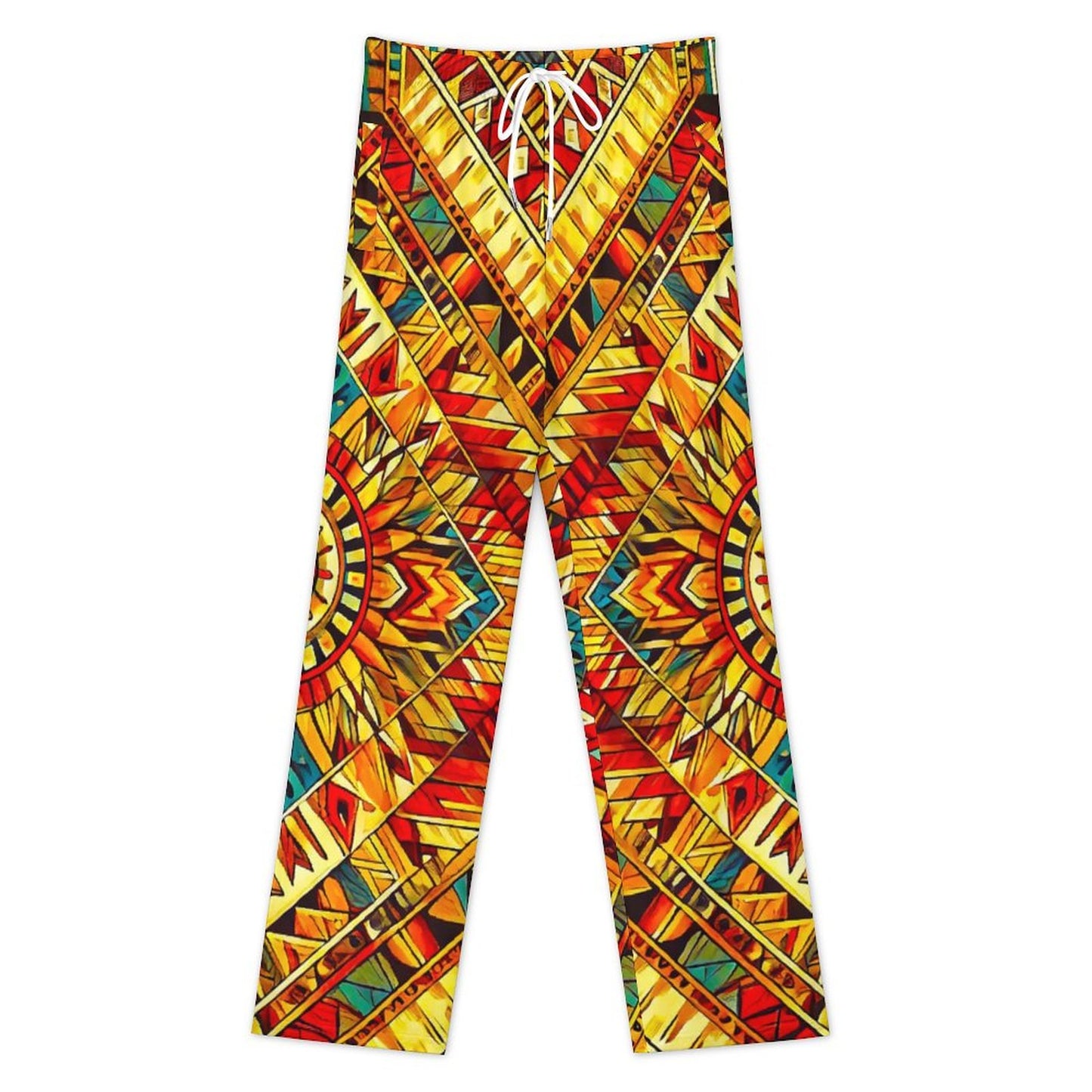 Sunrise Spirit by Lila Rivera ~ 170gsm Faux Cotton Drawstring Women Wide Leg Pajamas Pants LM072 (All-Over Printing) SALE-Personal Design