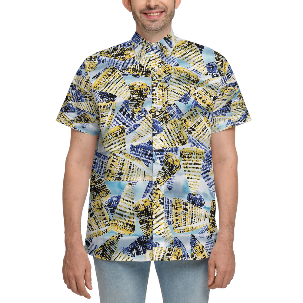 Art_1 ~ Unisex Classic Short-Sleeve Button-Up Shirt-Cotton Feel My Store