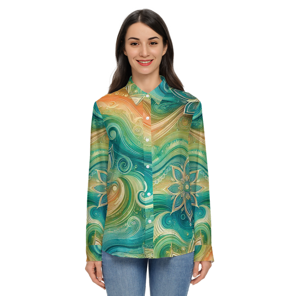 Oceanic Dreams by Lila Rivera ~ Women's Classic Long Sleeve Button-Up Shirt My Store