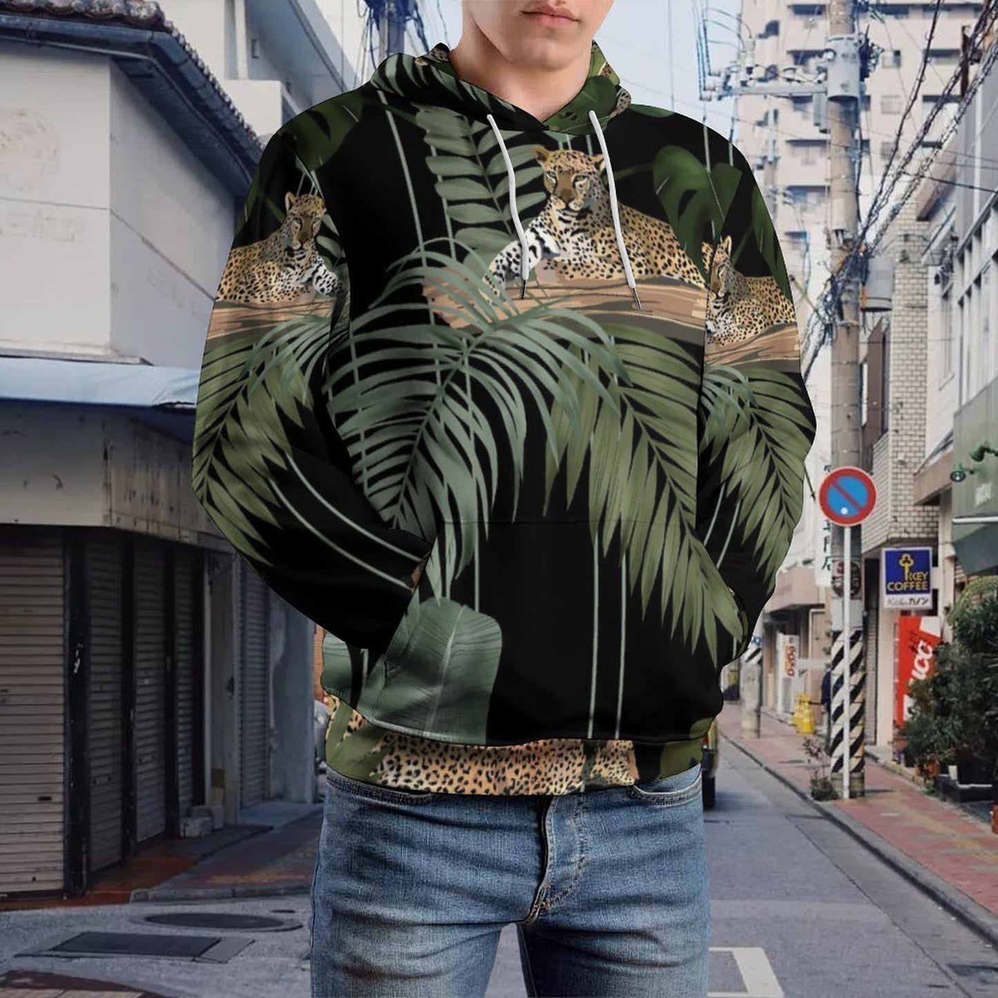 Leopard - 230gsm Men's Cool Hoodie with Double-layer Cap (All-Over Printing)