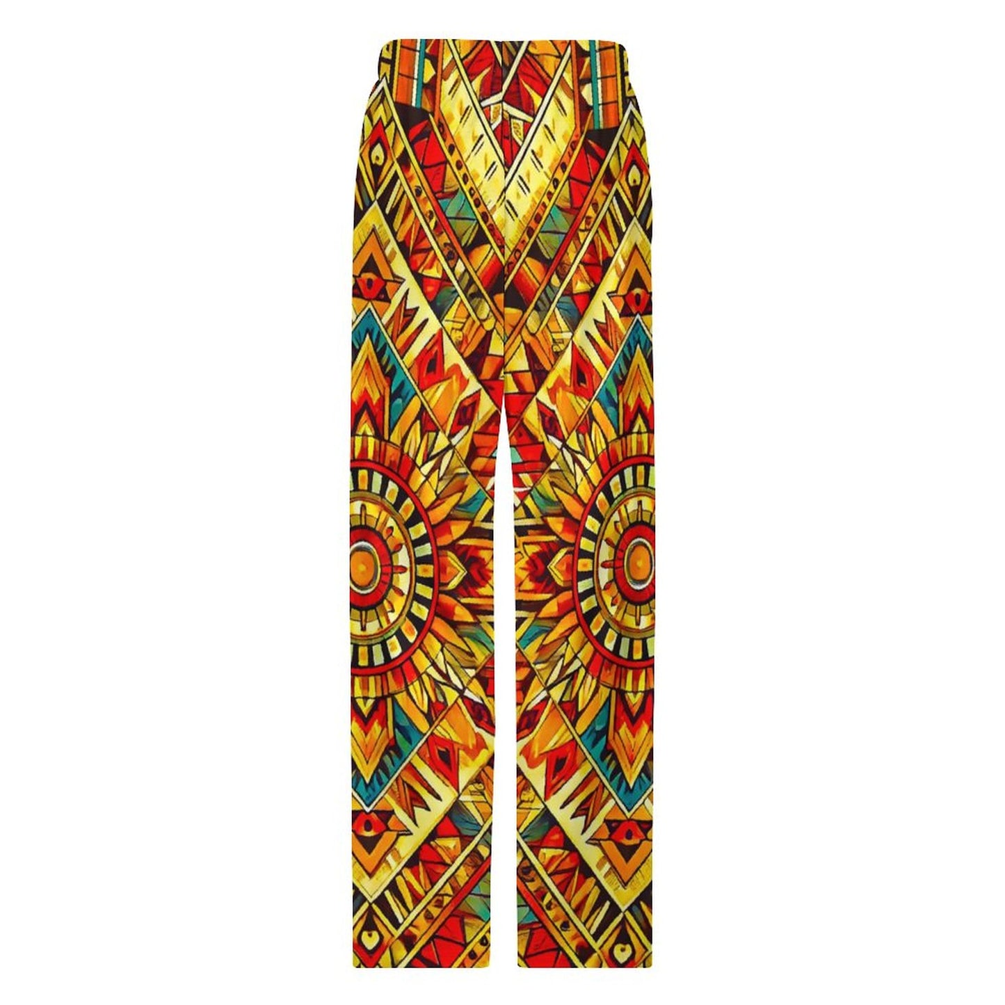 Sunrise Spirit by Lila Rivera ~ 170gsm Faux Cotton Drawstring Women Wide Leg Pajamas Pants LM072 (All-Over Printing) SALE-Personal Design