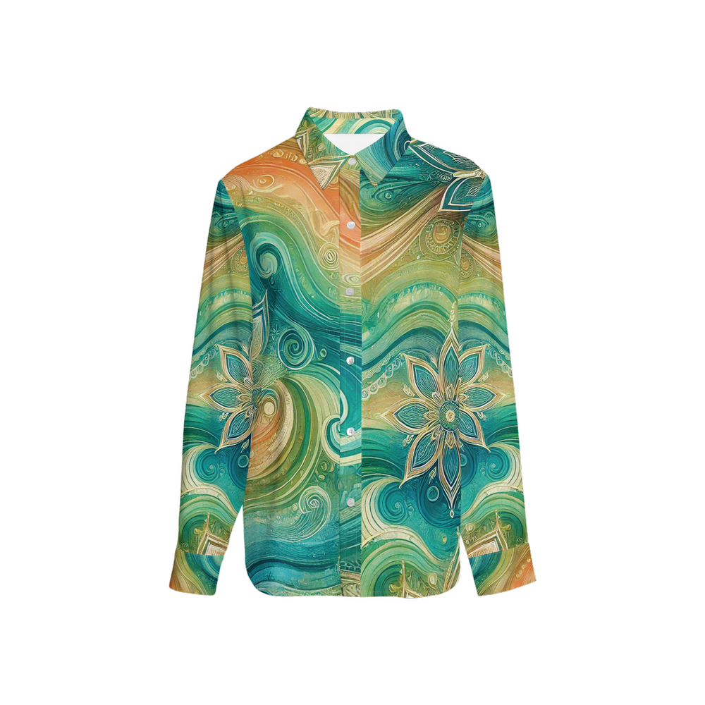 Oceanic Dreams by Lila Rivera ~ Women's Classic Long Sleeve Button-Up Shirt My Store