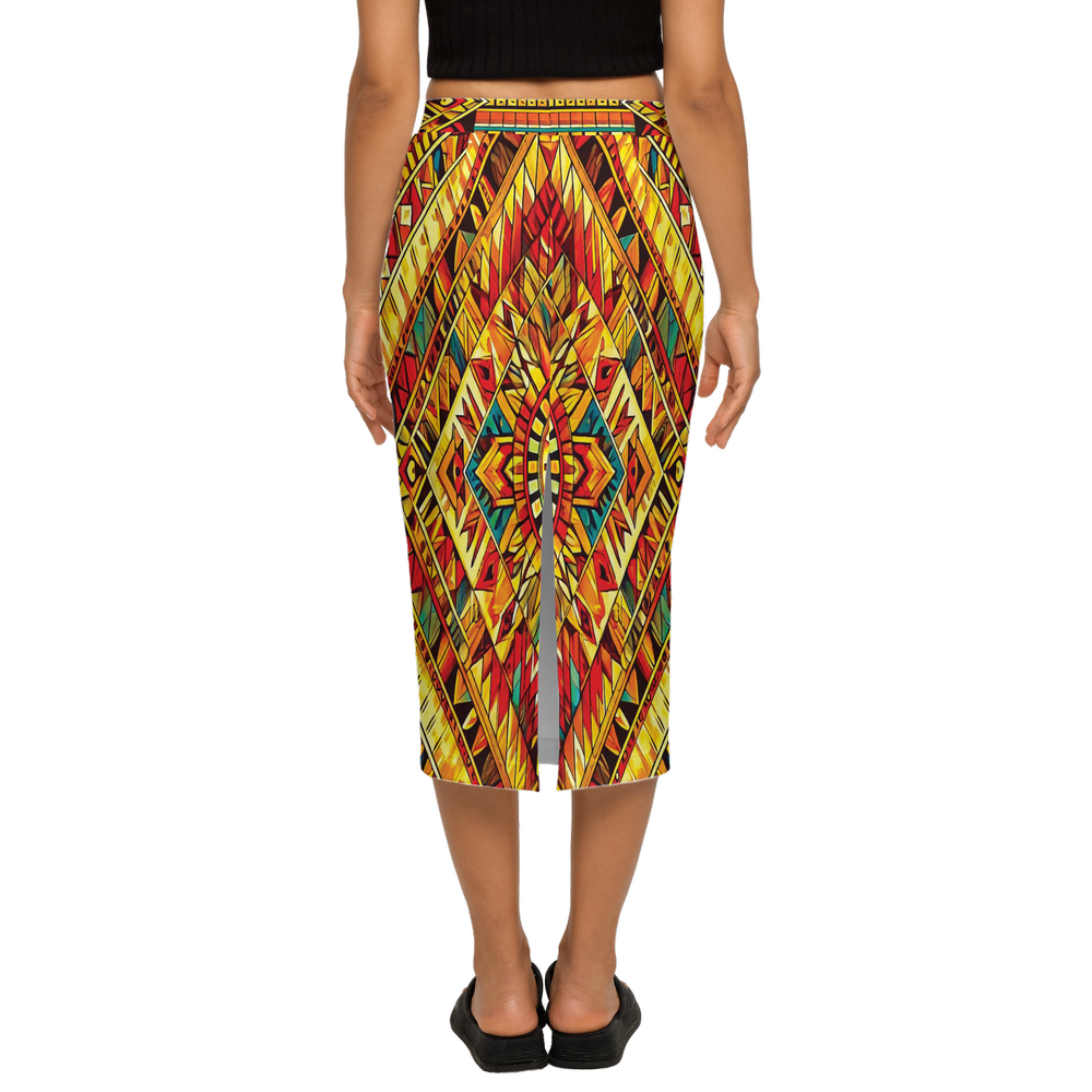 Sunrise Spirit by Lila Rivera ~ Women's Back Split Pencil Skirt-Heavy Knit My Store