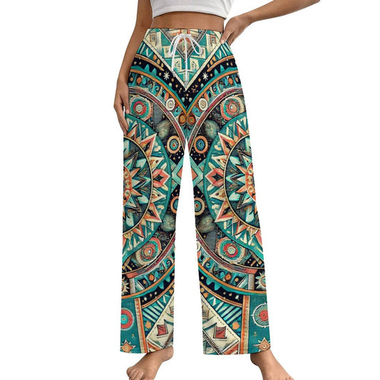 Celestial Threads By Lila Rivera ~ 170gsm Faux Cotton Drawstring Women Wide Leg Pajamas Pants LM072 (All-Over Printing) SALE-Personal Design