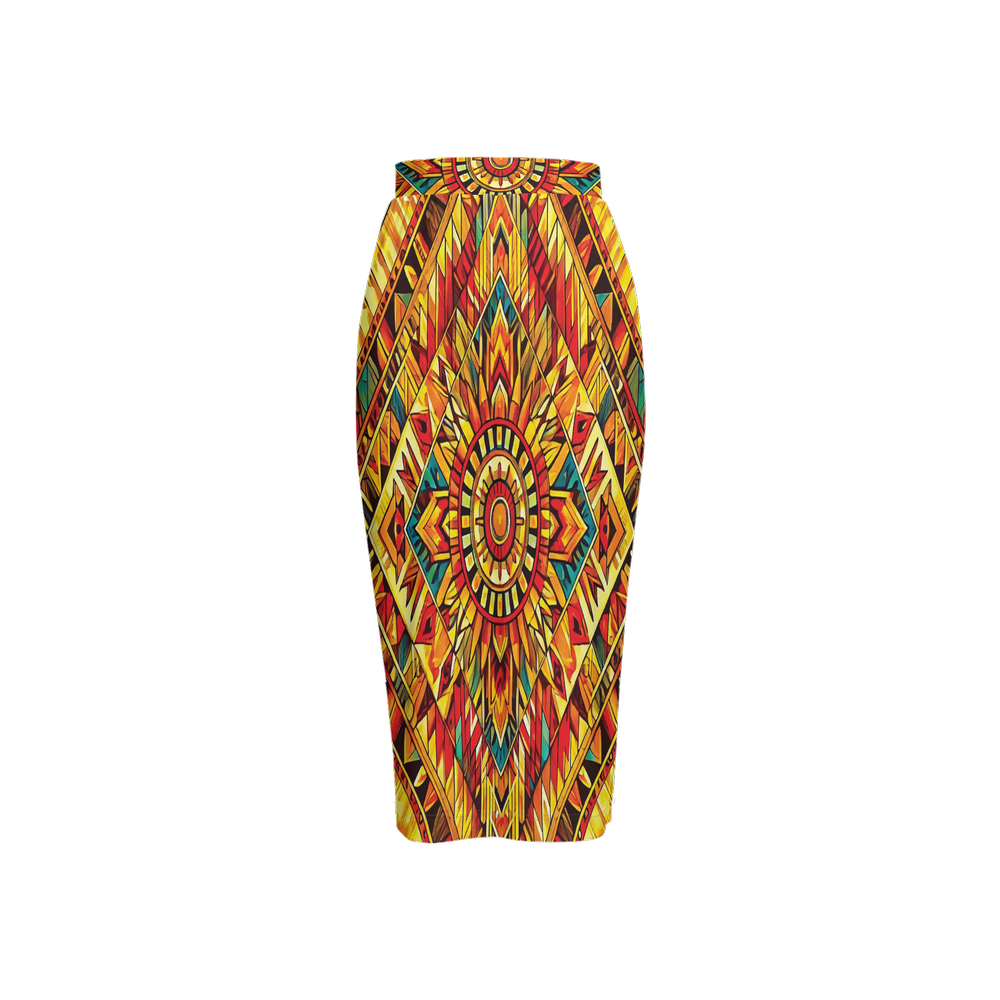 Sunrise Spirit by Lila Rivera ~ Women's Back Split Pencil Skirt-Heavy Knit My Store