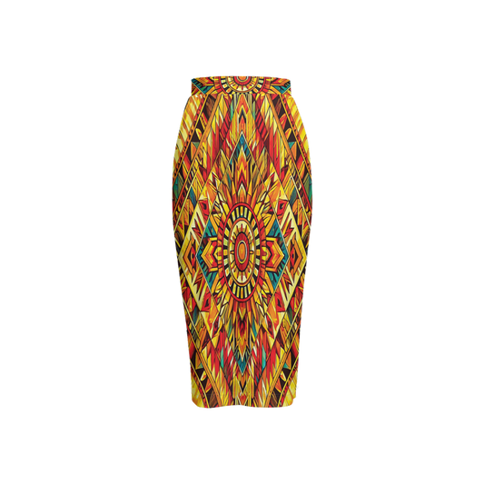 Sunrise Spirit by Lila Rivera ~ Women's Back Split Pencil Skirt-Heavy Knit My Store