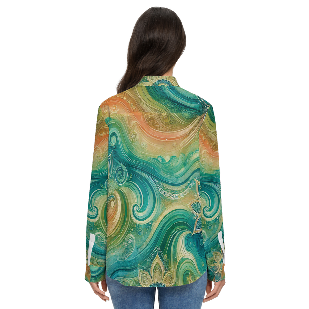 Oceanic Dreams by Lila Rivera ~ Women's Classic Long Sleeve Button-Up Shirt My Store