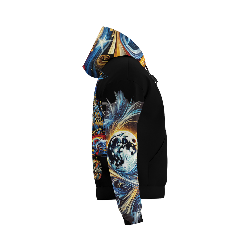 Barelona Nights By Angela Baptista Unisex Fleece-Lined Pocket Hoodie