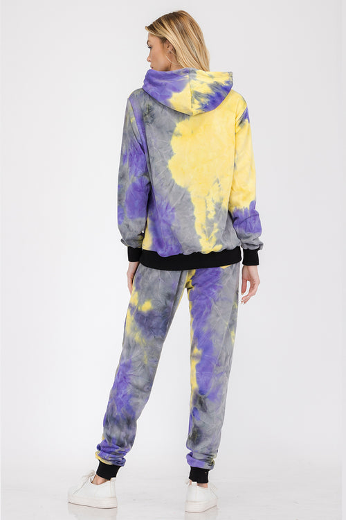 Womens Cotton Tye Dye Lounge Wear Sweat Set