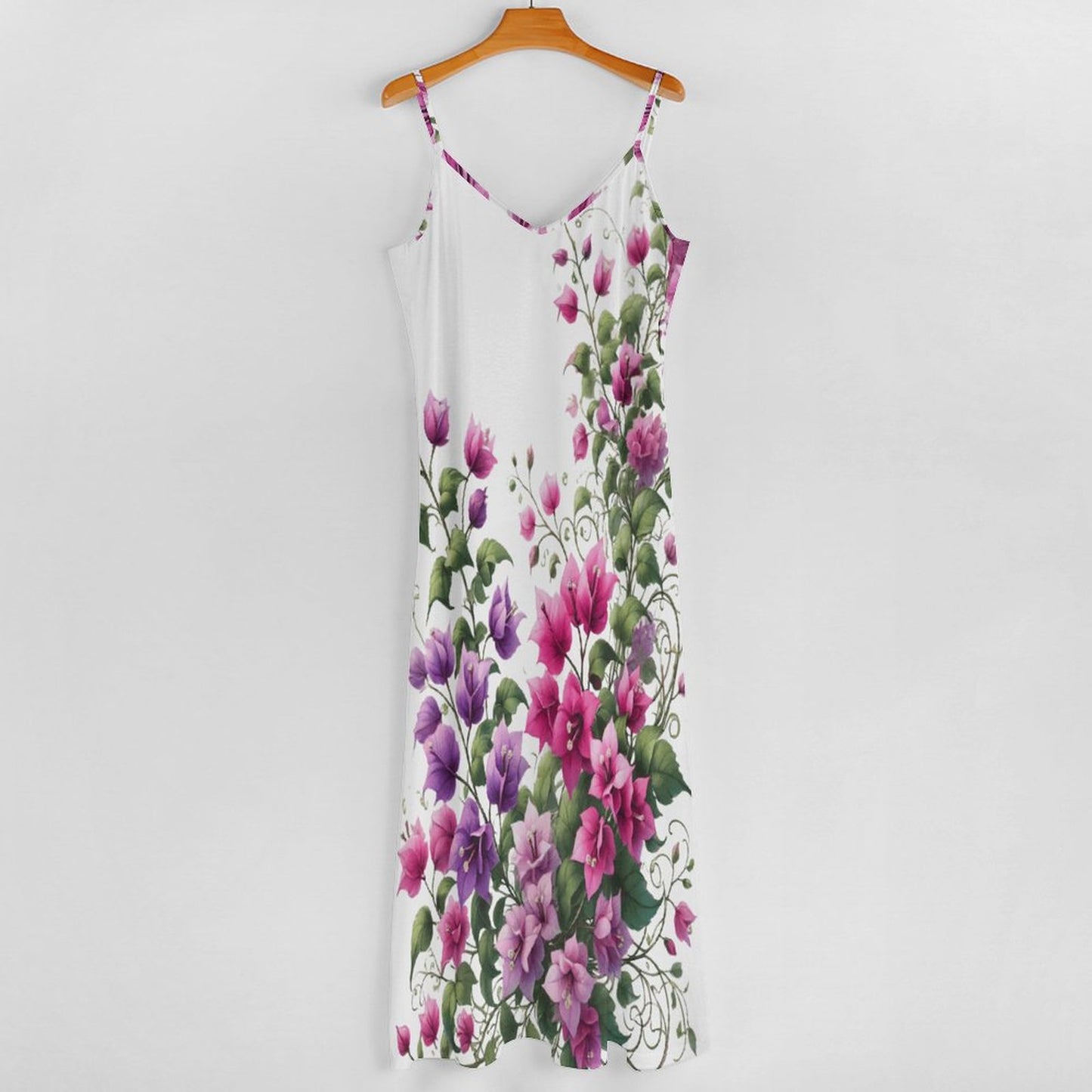 Bougainvillea - Ankle-length Slip Dress BDQ (All-Over Printing)