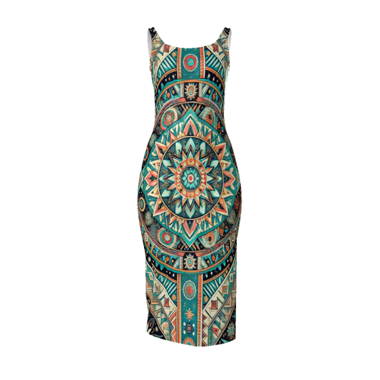 Celestial Threads - All-Over Print Women's Midi Cami Dress