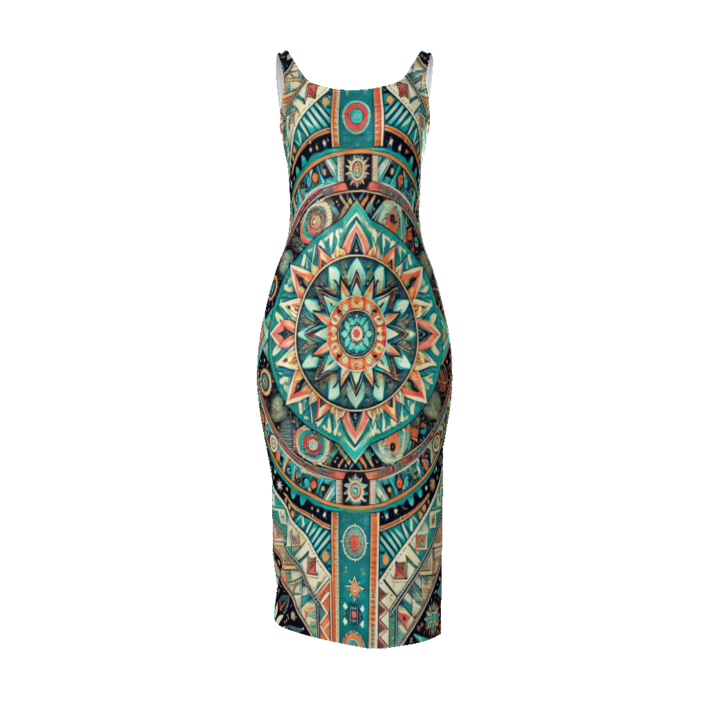 Celestial Threads - All-Over Print Women's Midi Cami Dress